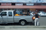 Fruit vendor, Sunset Boulevard, seen from bus 704.