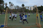 Soccer game in Mac Arthur Park, a Latino immigrant neighborhood, Line 720.
