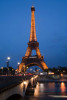 Eiffel Tower, at dusk.