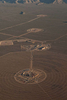 Aerial view of Ivanpah's three towers during early construction.