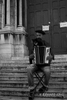 French street musician playing his piano accordian in Montmartre