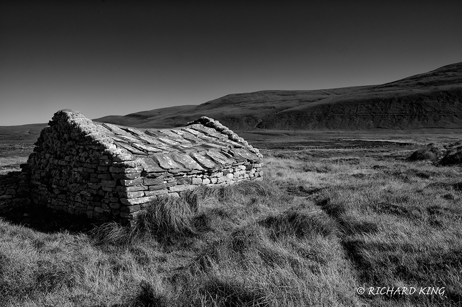 Black and White photograph of an old Croft on the Isle of Hoy