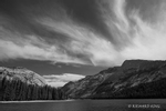 Geology in Yosemite NP, California in black and white photograph