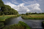 Colour photograph of the River Thames passing through Buscot in Oxfordshire on a sunny day