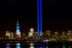 September 11th Memorial Lights & New World Trade CenterImage No:12-029100 Click HERE to Add To Cart