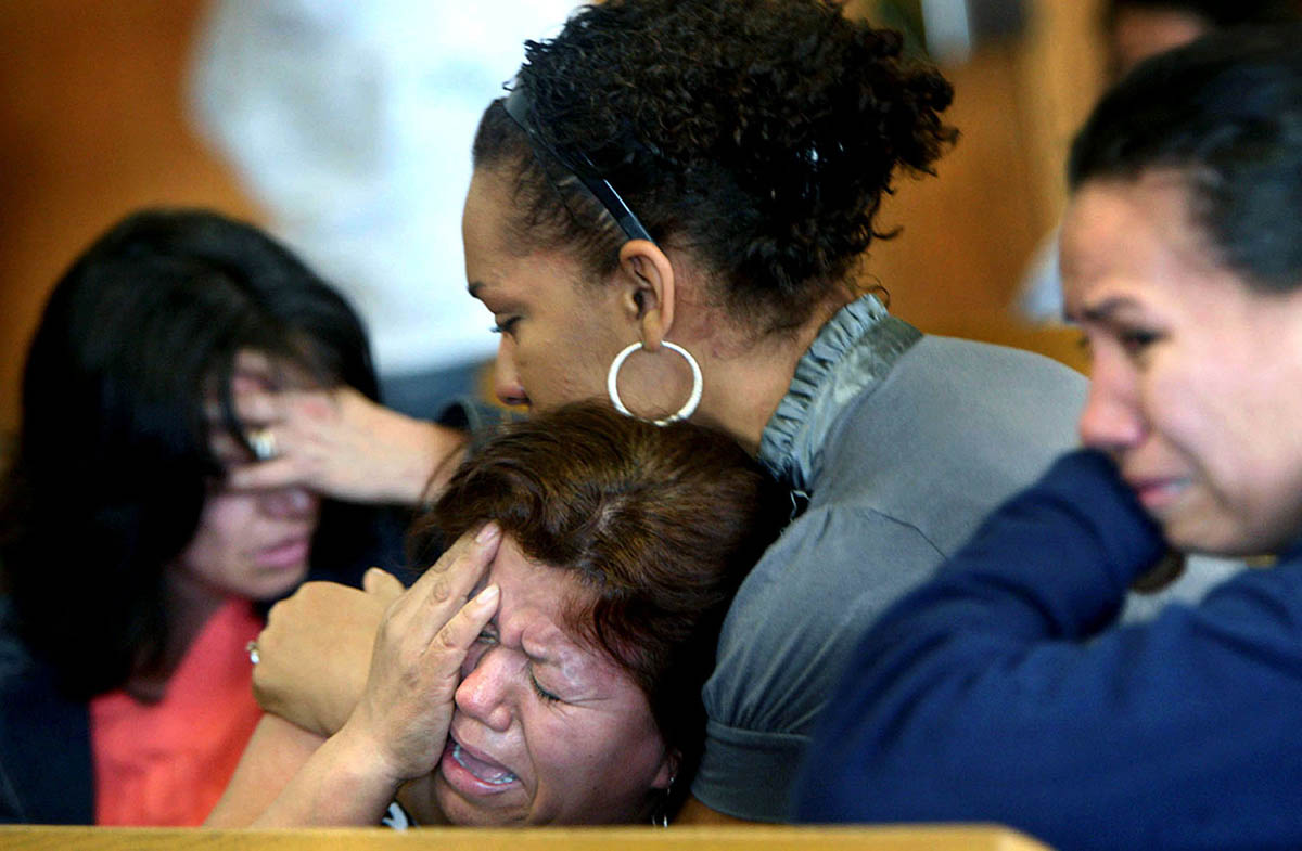 The family of Julio Cruz reacts after hearing the 19-year-old's sentence--10 years in prison--for the death of his 6-month-old son in March. Cruz pleaded guilty to second-degree reckless homicide and will serve 10 years in jail and an additional 5 years of probation.