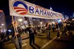 Tickets to the event were limited, but that didn't stop people from coming to participate in the events. In the street outside the venue Obama supporters were already celebrating, and encouraging people to participate in the {quote}Obamanomenon.{quote}