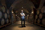 James Frey, winemaker and owner of Trisaetum Winery, Vineyards & Gallery in Newburg, Oregon, in the winery's barrel cave. 