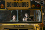 Matthew Johansen (left) and Jeff Sarault, in their 1995 Ford school bus which they have had converted into a RV, a practice known as {quote}skoolie conversion.{quote} 