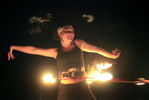 Anna Stone had a hula hoop as a child, but never dreamed the simple toy would become the key to her career. She is a professional hoop teacher. And for a little extra excitement, shesets her hoop on fire. 