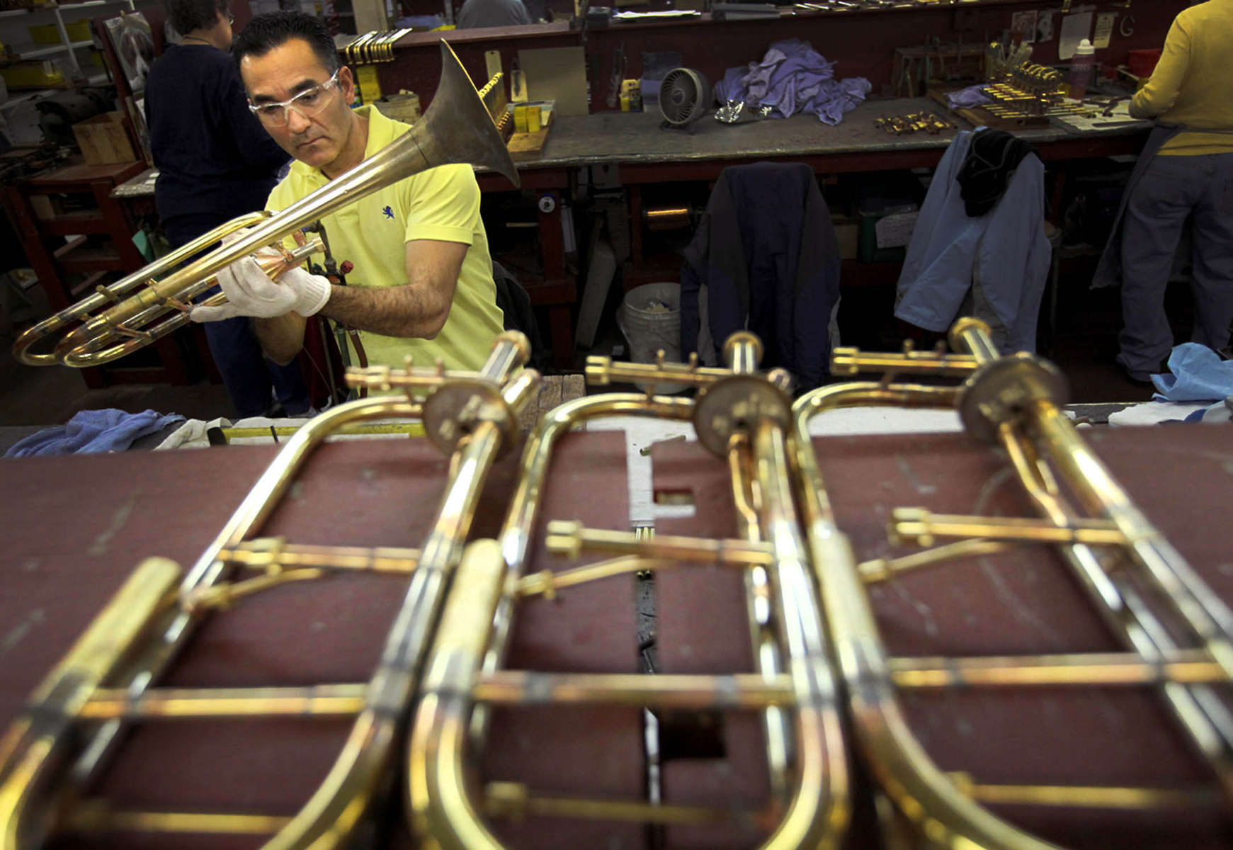 Edwards Instrument Company of Elkhorn, WI., is one of three major players in the trombone market. Using horns made by their parent company, Getzen, the company works with musicians to build customized instruments. 
