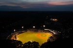 An Aerial view of the game between the Savannah Bananas against the Party Animals at Grayson Stadium on May 13, 2023 in Savannah, Georgia. 