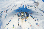 An aerial view of people sledding at Newbridge Road Park on December 17, 2020 in Merrick, New York. Many parts of the Northeast were hit with heavy snowfall in the first big storm of the season. 