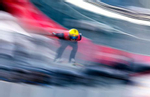 ZHANGJIAKOU, CHINA - FEBRUARY 09: Vinzenz Geiger of Team Germany competes during Individual Gundersen Normal Hill/10km Ski Jumping Trial Round at The National Cross-Country Skiing Centre on February 09, 2022 in Zhangjiakou, China. 