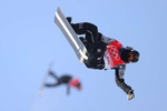 ZHANGJIAKOU, CHINA - FEBRUARY 11: Shaun White of Team United States does a trick before the start of the Men's Snowboard Halfpipe Final on day 7 of the Beijing 2022 Winter Olympics at Genting Snow Park on February 11, 2022 in Zhangjiakou, China. 