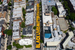 An Aerial view of a Black Lives Matter Mural on June 29, 2020 in the Bedford Styvesant Neighborhood of Brooklyn, New York.