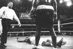 Former USA Olympian Antonio Tarver knocks out Jason Burrell in the second round during Fight Night at the Blue Horizon on April 29, 1997 in Philadelphia, Pennsylvania