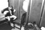 Rocky McCray warms up in his dressing room prior to his bout during Fight Night at the Blue Horizon on April 29, 1997 in Philadelphia, Pennsylvania.