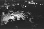 A view from the upper stands as fans watch Mariano Marquez put down Patrick Cann during Fight Night at the Blue Horizon on April 29, 1997 in Philadelphia, Pennsylvania