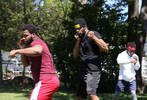 Amateur Boxers Kevens Desroches, Raymond Young, and Kerry Duperval train in the backyard of Westbury Boxing Club Trainer Matt Happaney on May 02, 2020 in Mineola, New York.  Local Amateur Boxers have continued To train as best they can during coronavirus COVID-19 Pandemic.  The World Health Organization declared coronavirus (COVID-19) a global pandemic on March 11th. 