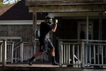 Super Heavyweight Amateur boxer Raymond Young trains in the backyard of Westbury Boxing Club Trainer Matt Happaney on May 02, 2020 in Mineola, New York.  Local Amateur Boxers have continued To train as best they can during coronavirus COVID-19 Pandemic.  The World Health Organization declared coronavirus (COVID-19) a global pandemic on March 11th. 
