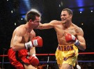 Kermit Cintron knocks out Walter Mathysse in the second round during their IBF Welterweight Championship fight on July 14, 2007 at Boardwalk Hall in Atlantic City, New Jersey. 