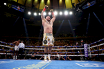 Andy Ruiz Jr celebrates his seventh round tko against  Anthony Joshua after their IBF/WBA/WBO heavyweight title fight at Madison Square Garden on June 01, 2019 in New York City. 