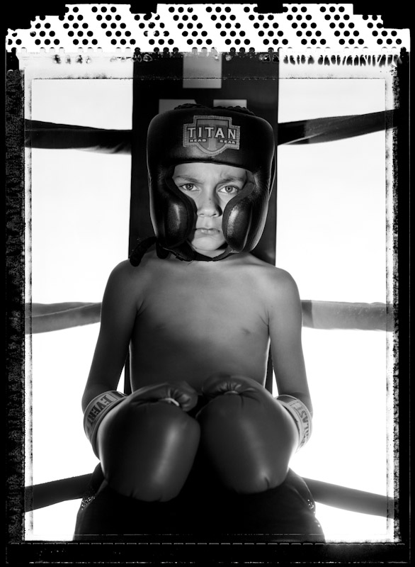 Garry Beratta poses at Ardan's Sweet Science gym on July 1, 2005  in Brooklyn, New York. He is nine years old at the time of this photo and has had no amateur fight as of yet.  
