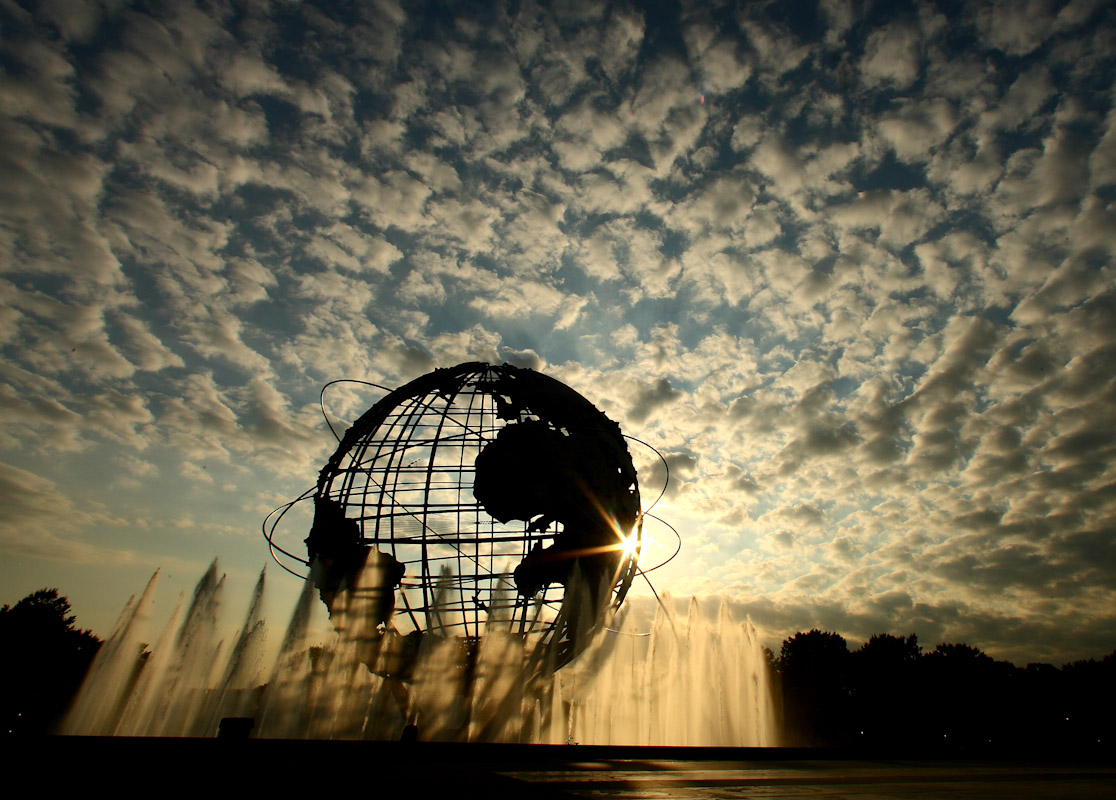 A view of the Unisphere at Flushing Meadows Park in Queens, New York.This is where the soccer games take place.