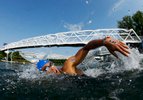 Rodolfo Perez Sanchez of Costa Rica swims during the Men's 10k Open Water race on July 12, 2015 in Toronto, Canada.  