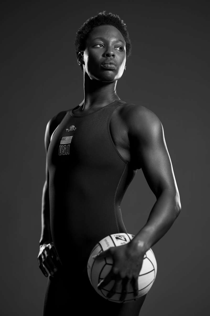 Water polo athlete Ashleigh Johnson poses for a portrait during the 2024 Team USA Media Summit at Marriott Marquis Hotel on April 16, 2024 in New York City. 