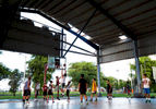 OCEAN PARK, PUERTO RICO - NOVEMBER 12:  People play basketball under a heavily damaged open air roof structure caused by Hurricane Maria at Parque Balboa on November 12, 2018 in Ocean Park, Puerto Rico. The effort continues in Puerto Rico to remain and rebuild more than one year after the Hurricane Maria hit and devastated the island on September 20, 2017. The official number of deaths from the disaster is 2,975. 