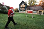 Santa Claus student Jerry Julian of Colorado walks to the Santa School house during the Charles W. Howard Santa Claus School workshop on October 17, 2008 in Midland, Michigan. 