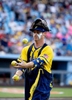 Mat Wolf #29 of the Savannah Bananas juggle prior to their game against the Party Animals at Richmond County Bank Ball Park on August 12, 2023 in New York City. 