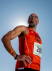 Senior Track and Field athlete Glynn Osborn aged sixty nine poses for a portrait during the Huntsman World Senior Games on October 15, 2019 in St. George, Utah. 