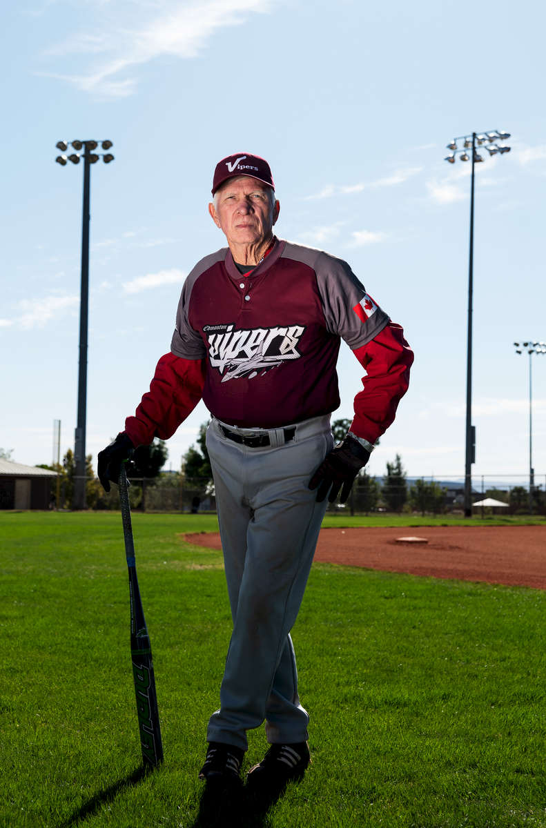 Senior Softball player Rick Dipre aged seventy two, poses for a portrait during the Huntsman World Senior Games on October 11, 2019 in St. George, Utah. 