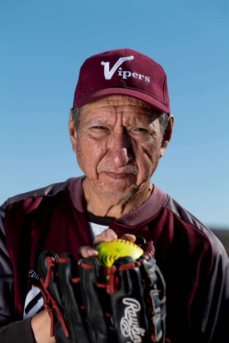 Senior Softball player Roy Sanderson aged sixty nine, poses for a portrait during the Huntsman World Senior Games on October 11, 2019 in St. George, Utah. 
