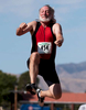 Senior athlete Rick Peterson aged sixty two competes in the Long Jump event during the Huntsman World Senior Games on October 14, 2019 in St. George, Utah.