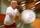 Francis Cotter plays Volleyball at the Freeport Recreation Center on March 16, 2004 in Freeport, New York.