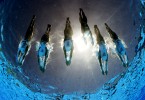 Team Japan compete in the Free Combination Synchronised Swimming Final during the 13th FINA World Championships at Stadio Pietrangeli on July 22, 2009 in Rome, Italy. 