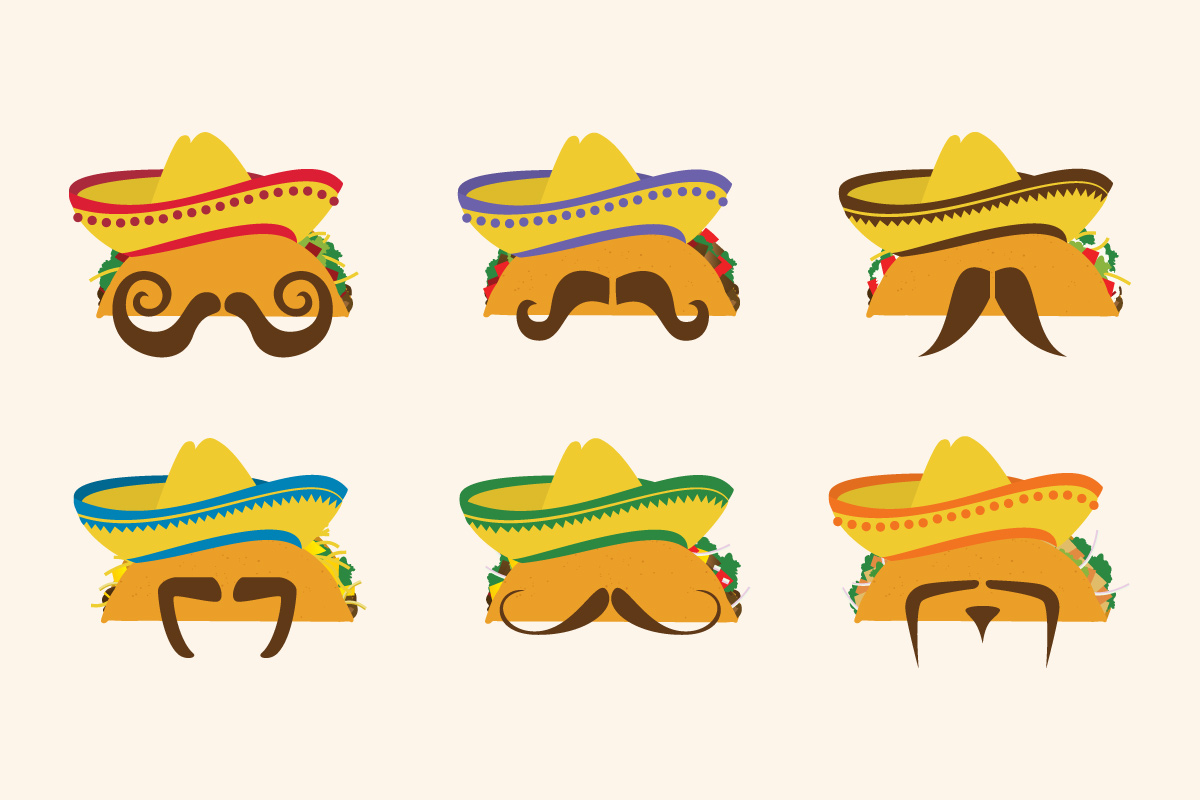 Taco moustaches for Old El Paso El Tacoador Mobile app