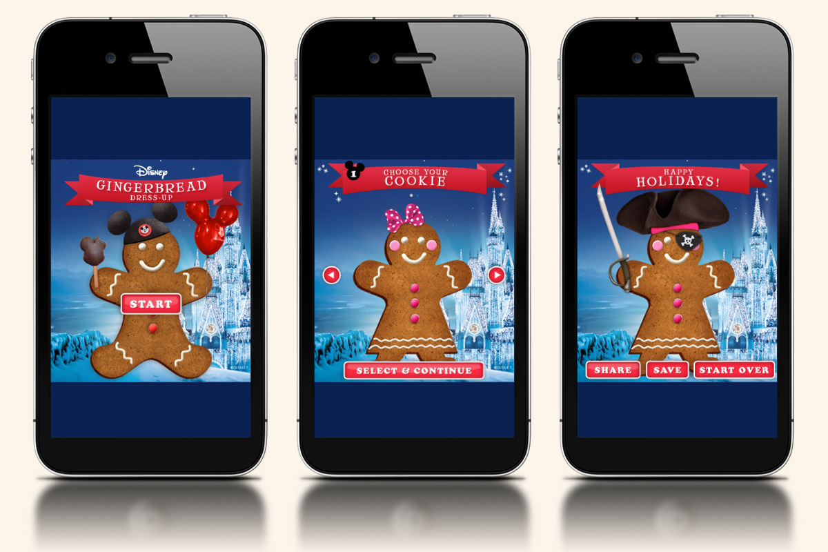 Mobile Holiday Greeting card game from Disney and Shazam.