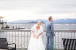 Megan and William Elope in Burlington Vermont, with their sun Chase. On the boardwalk at Waterfront Park.