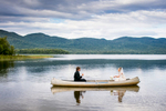 Bride and groom portrait at the Mountain Top Inn in Chittenden, Vermont. By Vermont wedding photographers Eve Event Photography