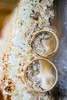 Elegant and unique close up photo of wedding rings. 