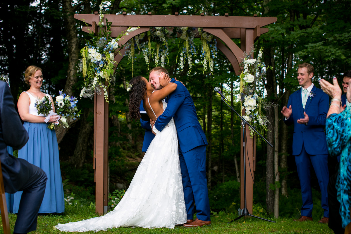 Kristina and Jeff are wed at the Mountain Top Inn, in Chittenden, VT. Wedding photography by eve event photo.