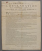 One of 26 extant copies of the first printing of the Declaration of Independence printed by John Dunlap during the afternoon or evening of July 4, 1776. Letterpress:  Black printing inks on a sheet of medium-weight, handmade laid paper. 18 1/16{quote} x 14 5/8{quote}Before treatment image showing condition issues including overall discoloration, darkened adhesives, surface grime. In addition, the broadside was lined to fabric.  Collection of the National Archives 