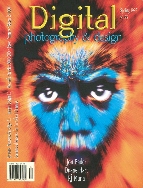 Cover art for Digital Photography and Design Spring, 1997. Original photo of Timorese child by Steve Cox. Digital image by Kia Mistilis.