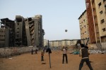 Palestinain children play close to UN headquarters near the Islamic University just after Operation Cast Lead. 