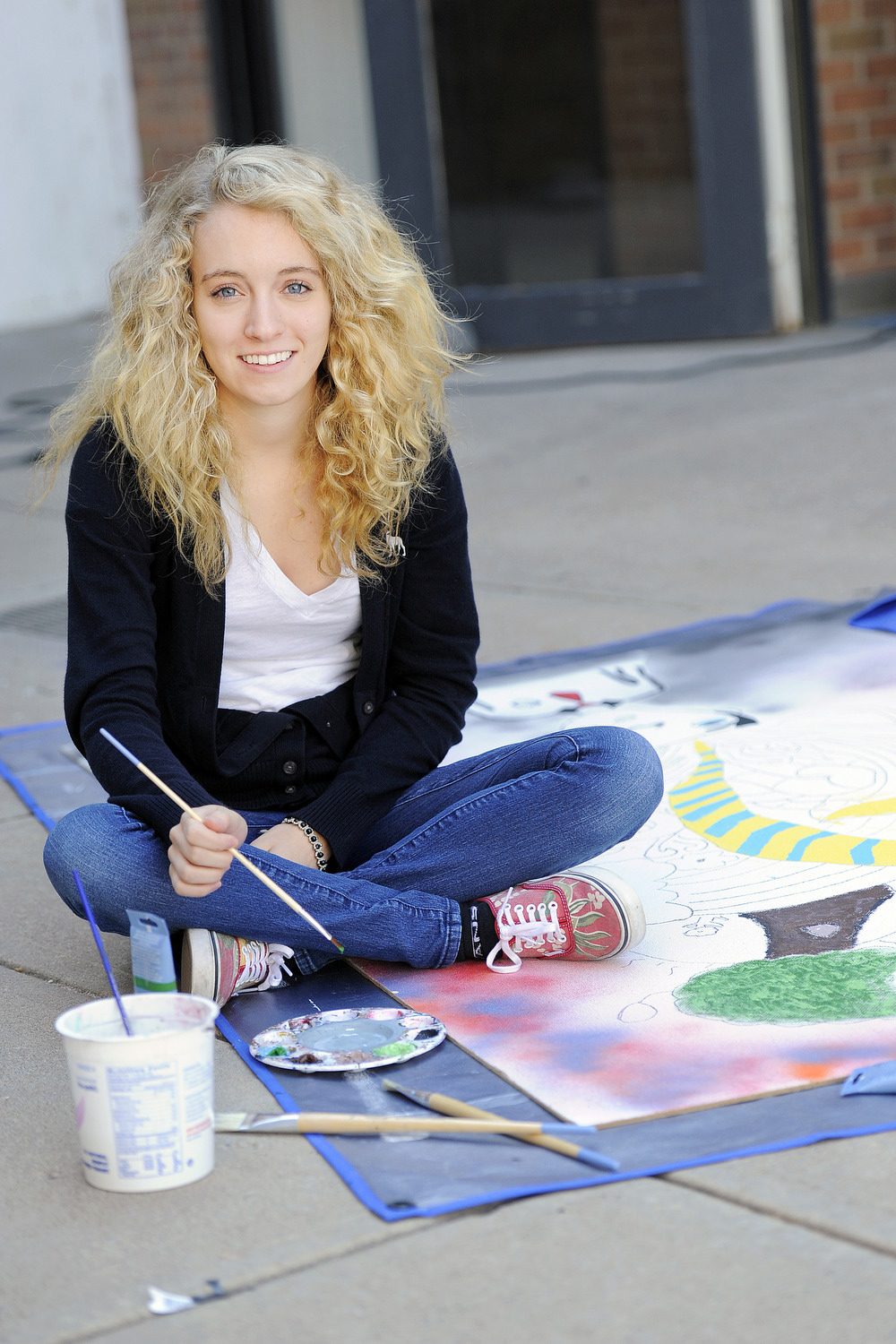 A student in art class at Denver Academy.